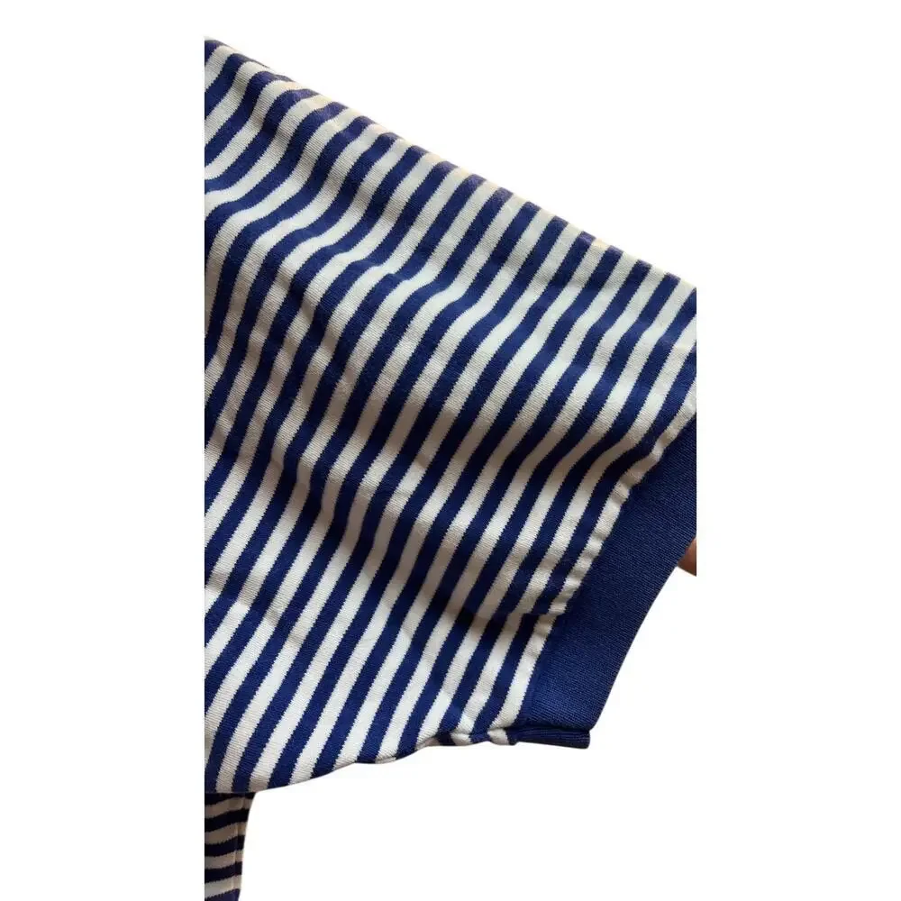 Lauren Ralph Lauren Polo Shirt Men's Large Short Sleeve White and Blue Stripes